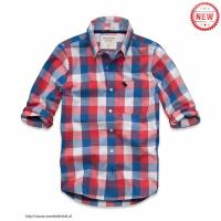 heren abercrombie fitch plaid lang overhemd moose logo blauw wit rood Style Betaalbare gpzkp141